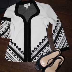 Joseph Ribkoff Ribbed Jacket, Black and white sz 6